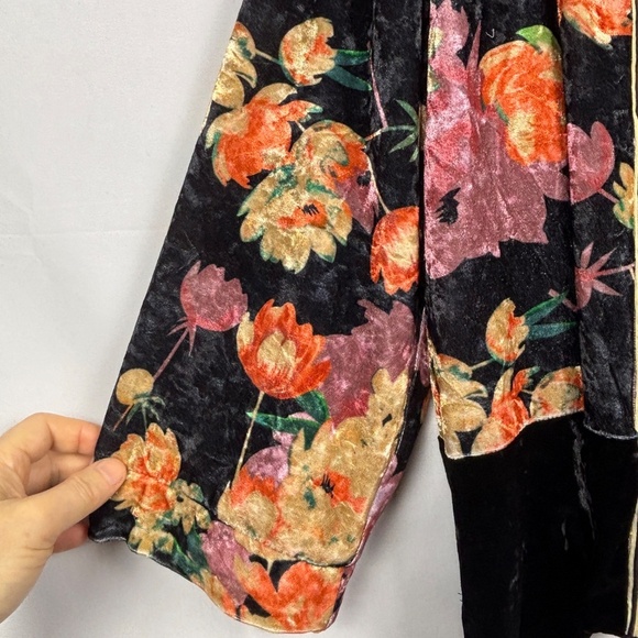 Loverich Women Velvet Kimono Jacket Sz L-XL Open Front Boho Gypsy Luxe Regal - Picture 3 of 11